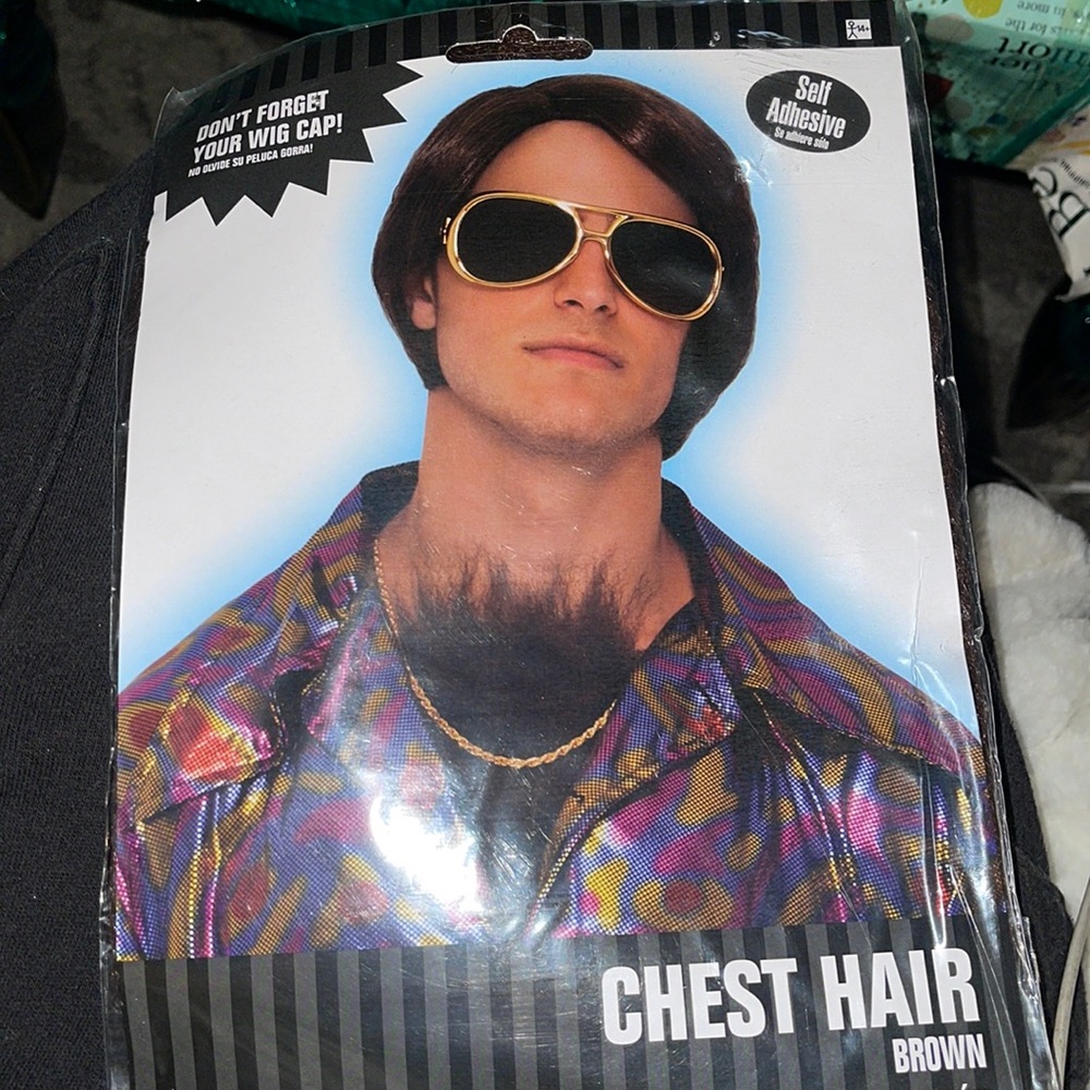 Brown chest hair piece